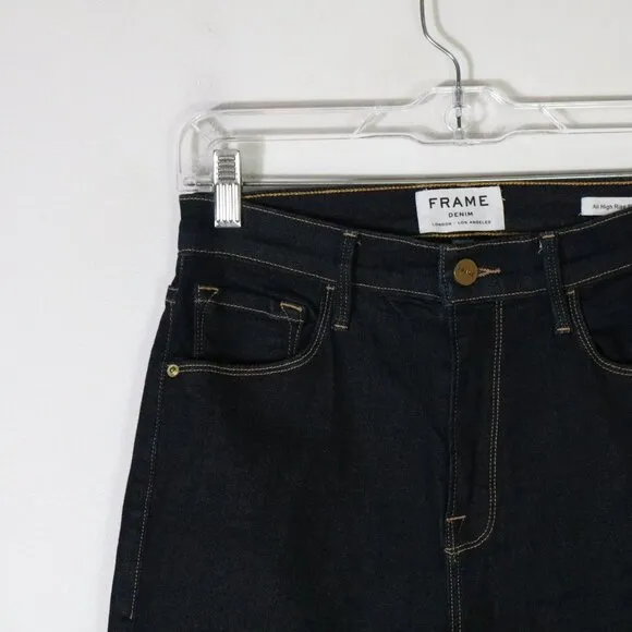 Frame Denim Ali High Rise Skinny Jeans Women 26 Dark Wash Blue High Rise Stretch