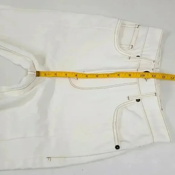Frame La Vintage Bermuda long denim white shorts