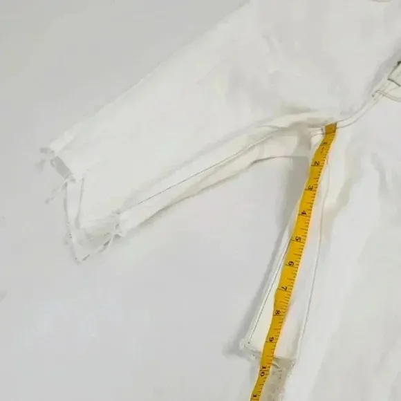 Frame La Vintage Bermuda long denim white shorts