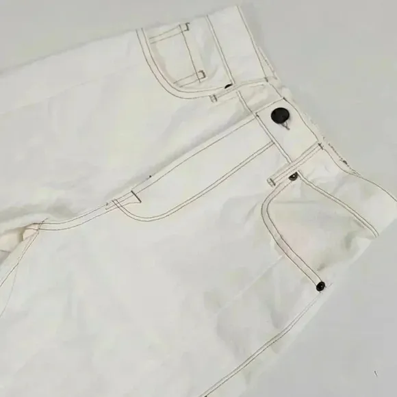 Frame La Vintage Bermuda long denim white shorts