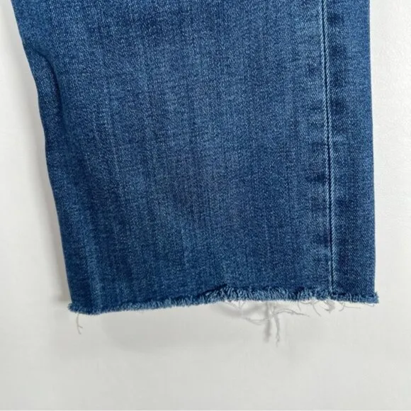 FRAME Le High Straight Raw Hem Distressed Stallion Rips Skinny Jeans Size 32