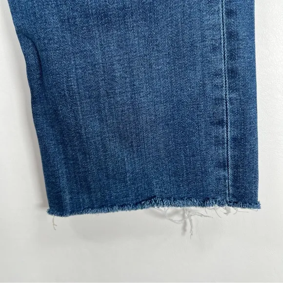 FRAME Le High Straight Raw Hem Distressed Stallion Rips Skinny Jeans Size 32