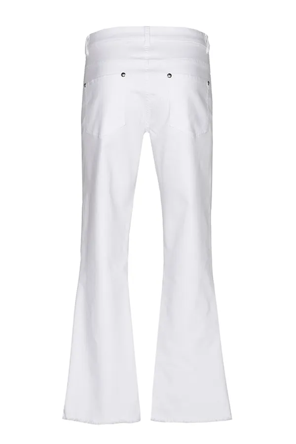 FRAYED HEM BOOTCUT 7/8 JEANS