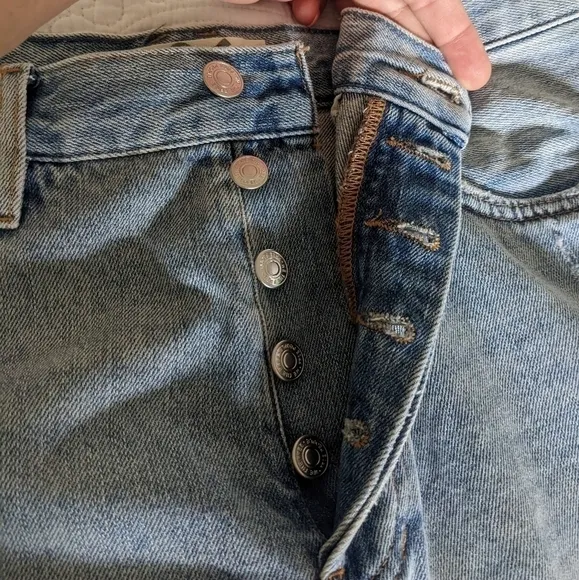𝅺FREE People Sequoia Distressed Bermuda Shorts with Raw Hem 26