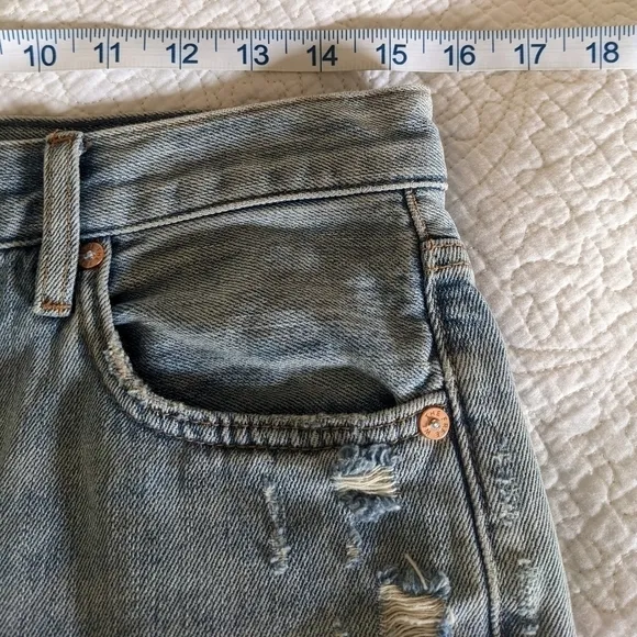 𝅺FREE People Sequoia Distressed Bermuda Shorts with Raw Hem 26