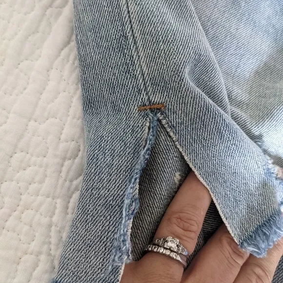 𝅺FREE People Sequoia Distressed Bermuda Shorts with Raw Hem 26