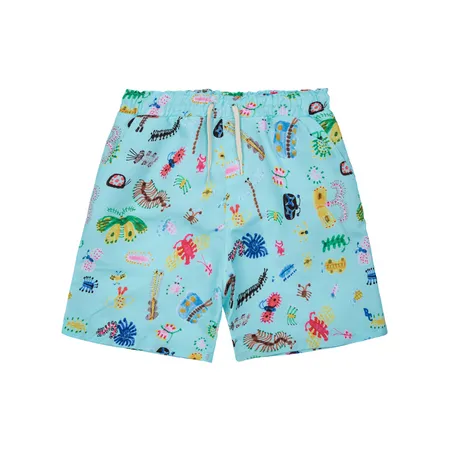 Funny Insects Printed Bermuda Swim Shorts