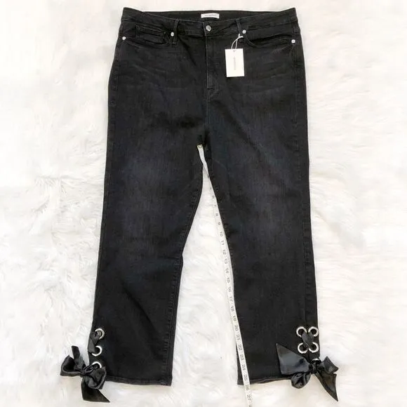 GOOD AMERICAN Ankle Lace Skinny Jeans! Retail $198