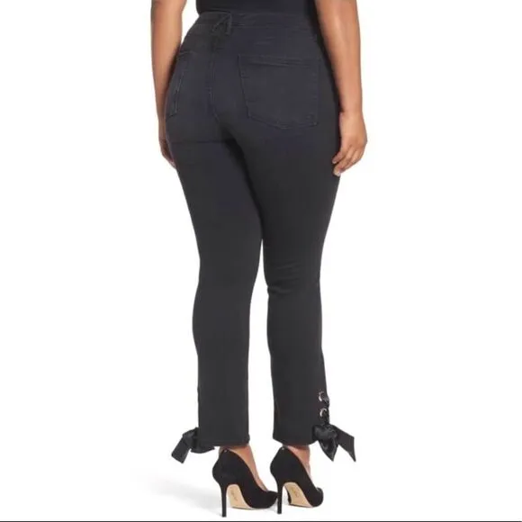 GOOD AMERICAN Ankle Lace Skinny Jeans! Retail $198