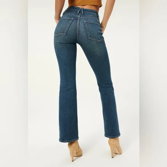 Good American Good Classic Slim Bootcut Jeans, Blue 811, Size 6/28