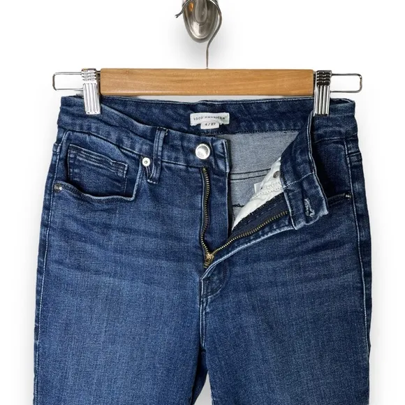 Good American Good Legs Blue Denim Raw Chewed Hem High Rise Skinny Jeans 26