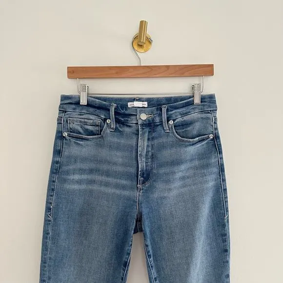 Good American Skinny High Waist Step Hem Jeans Blue 6/28