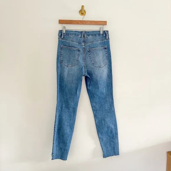 Good American Skinny High Waist Step Hem Jeans Blue 6/28