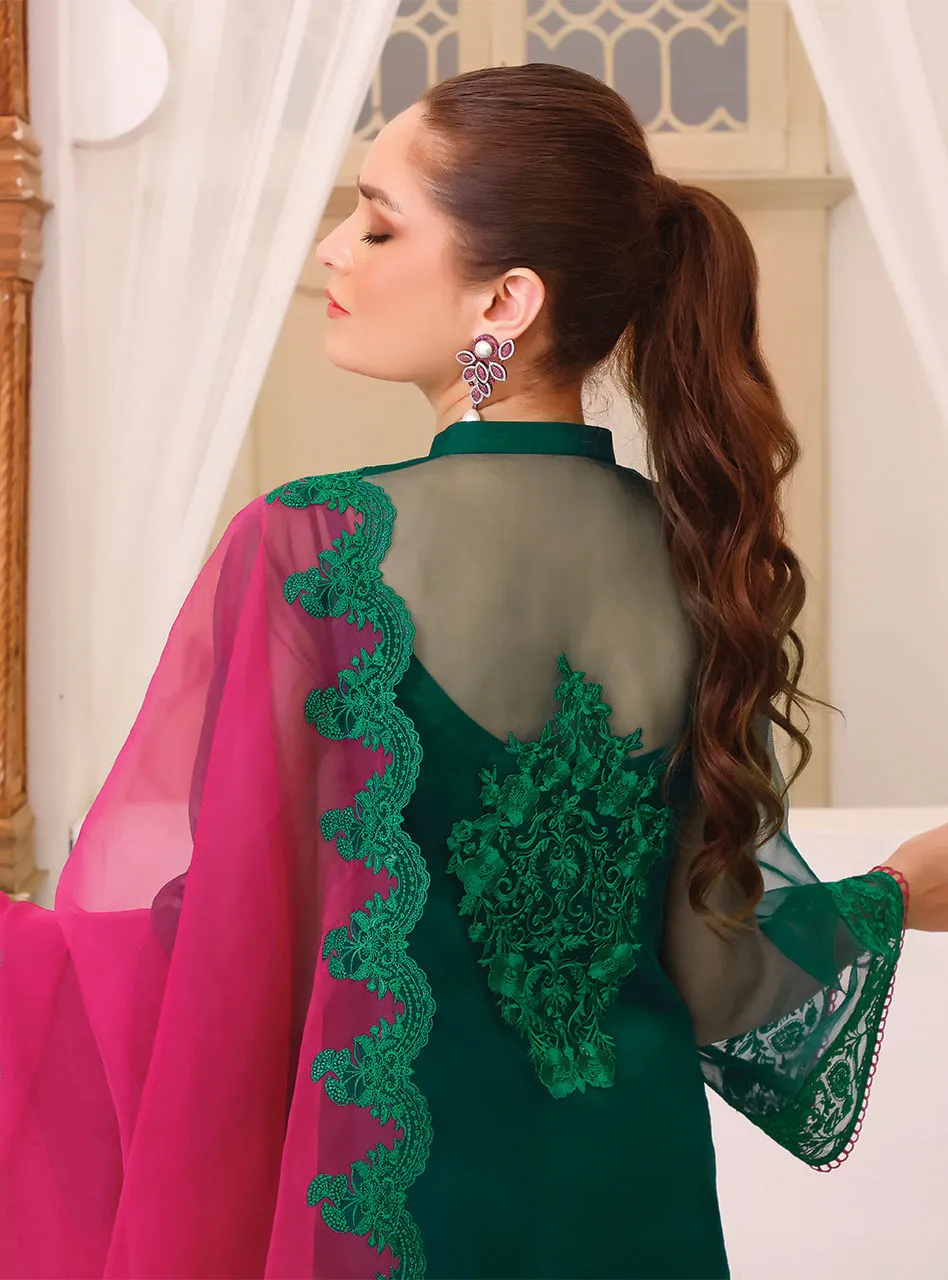 Green Salwar Kameez Pakistani Eid Dress in Organza