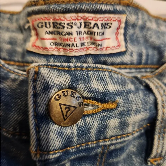 Guess Size 30 Vintage Skinny Acid Wash Jeans