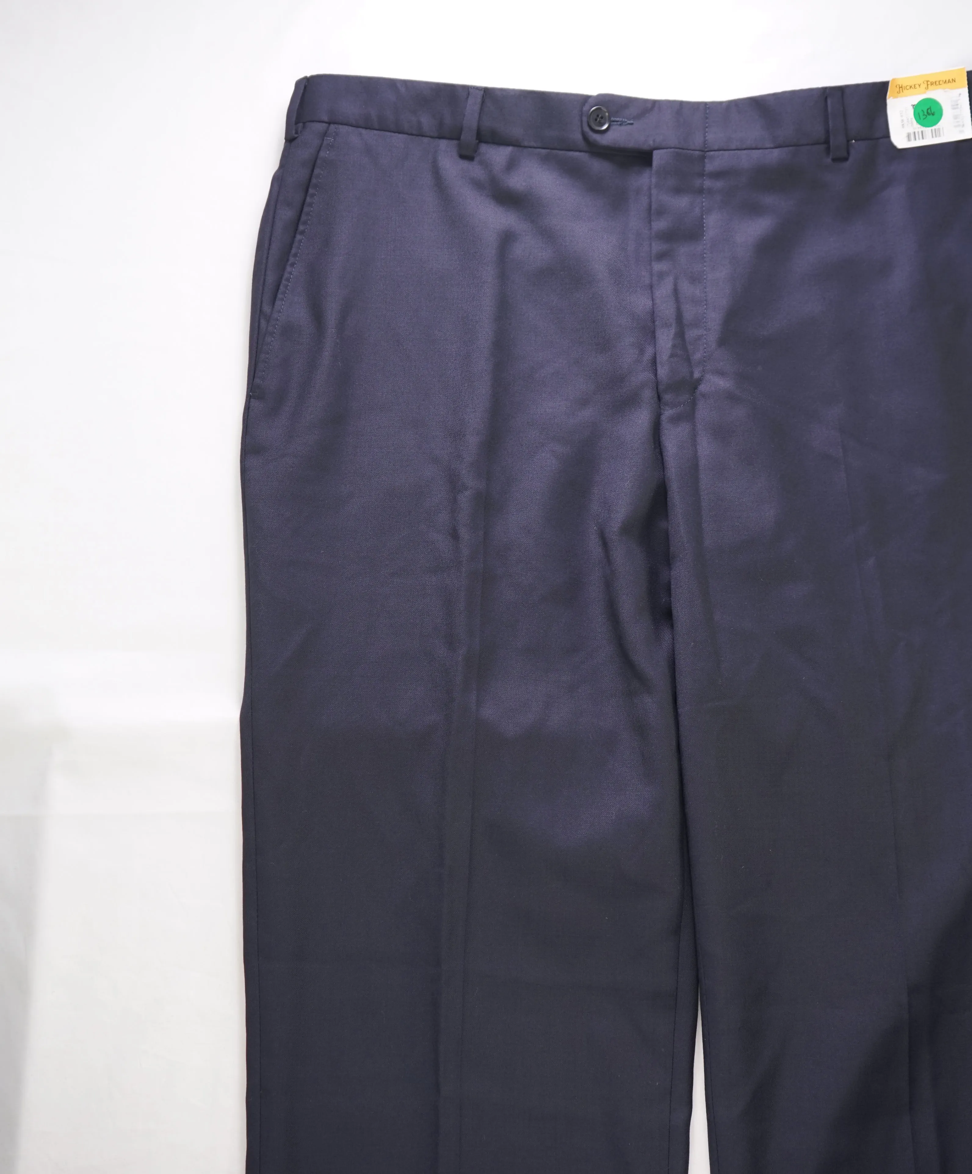 HICKEY FREEMAN - Navy *CLOSET STAPLE* Wool Flat Front Dress Pants - 38W