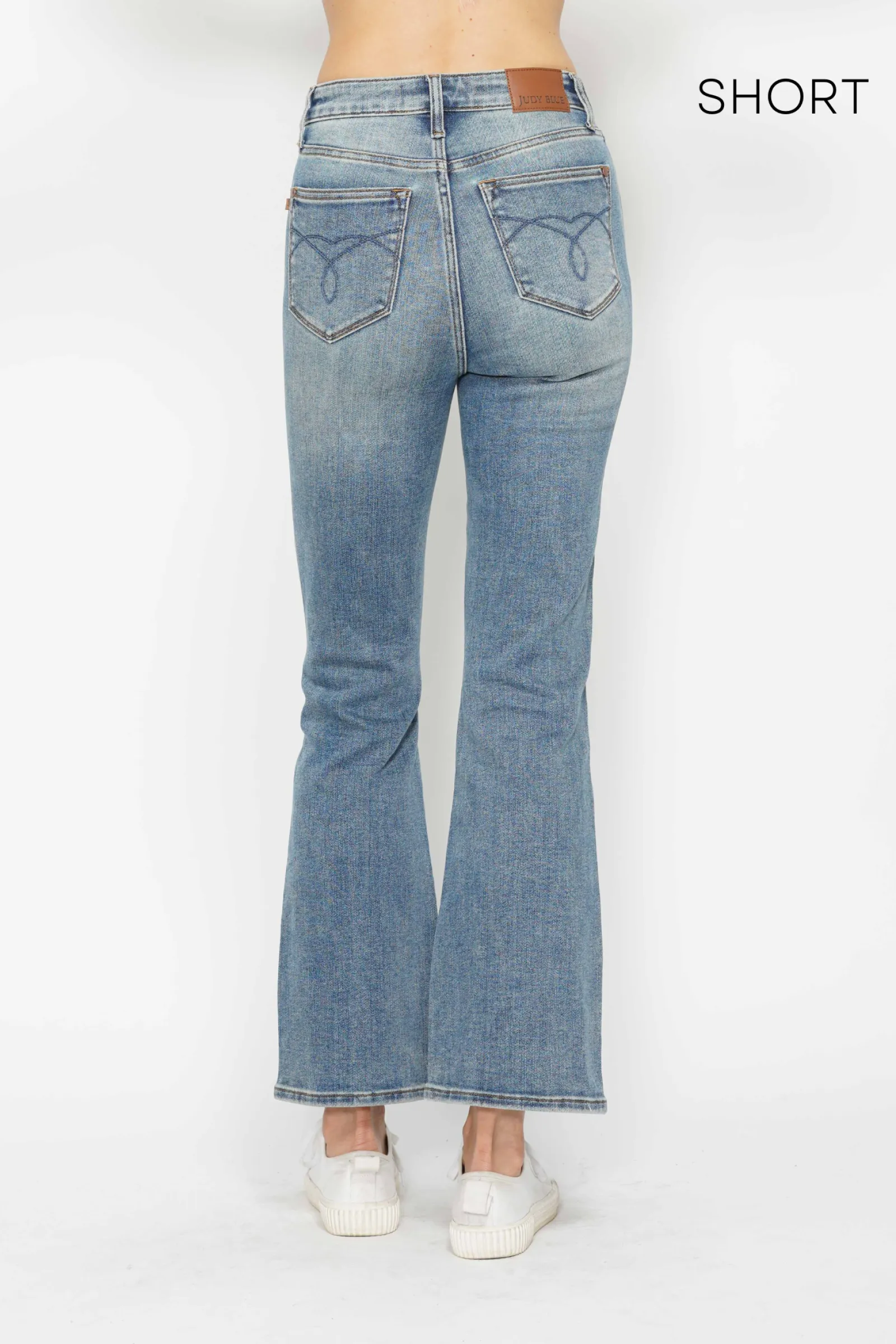 High Waist Tummy Control Short Length Denim