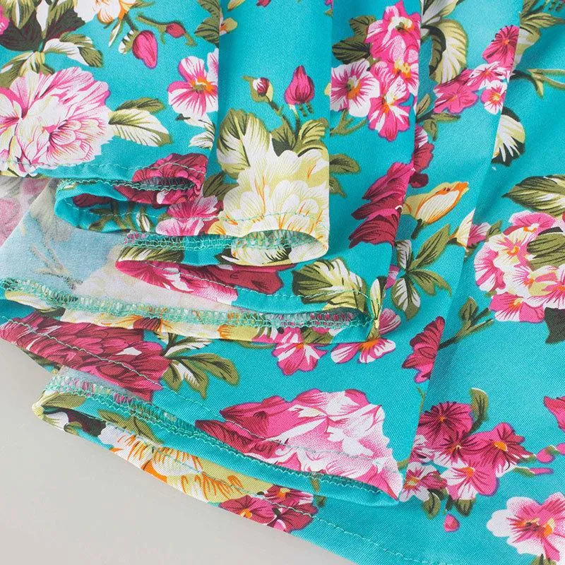 Homecoming 1950s Retro Sleeveless Flared A-Line Vintage Floral Dress