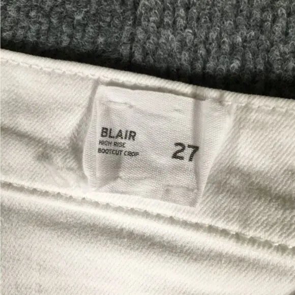 Hudson Blair high rise bootcut crop white jeans size 27