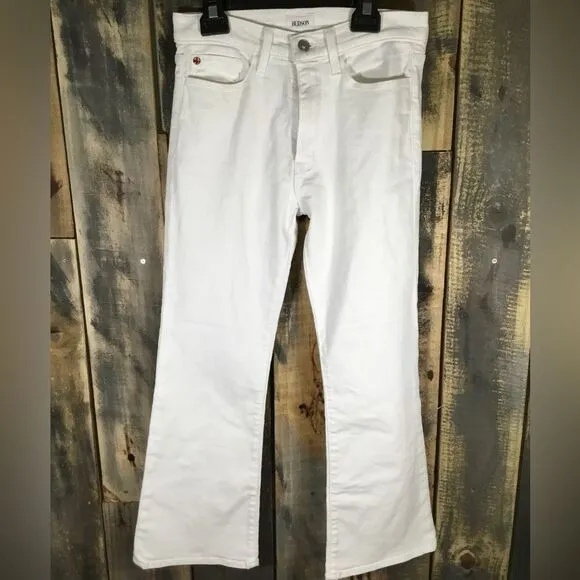 Hudson Blair high rise bootcut crop white jeans size 27