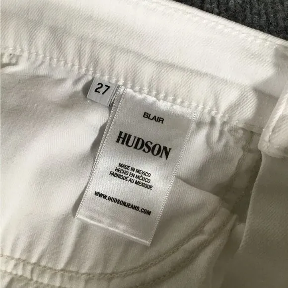 Hudson Blair high rise bootcut crop white jeans size 27