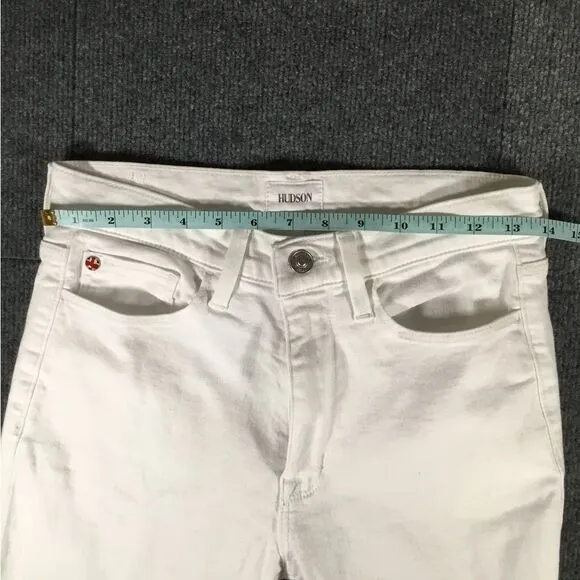 Hudson Blair high rise bootcut crop white jeans size 27