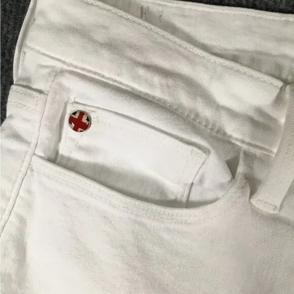 Hudson Blair high rise bootcut crop white jeans size 27