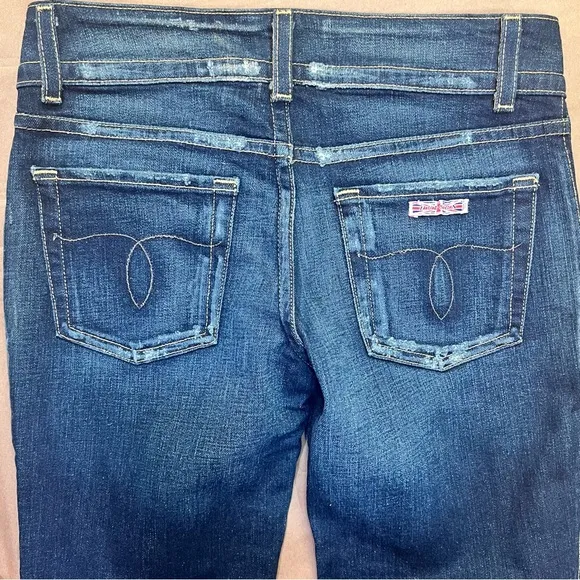 Hudson Dark Blue Denim Jeans- Bootcut - Y2K-Lightly Distressed- Size 29