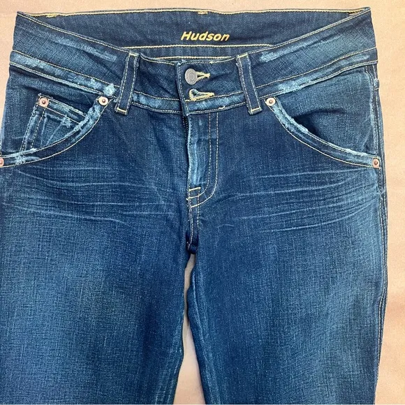 Hudson Dark Blue Denim Jeans- Bootcut - Y2K-Lightly Distressed- Size 29