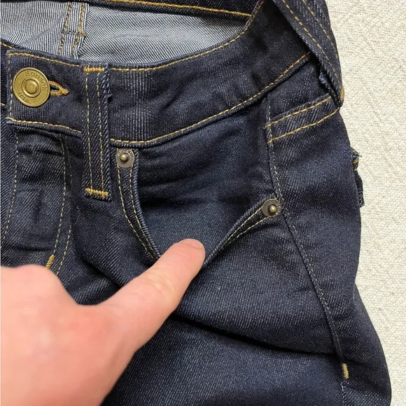 Hudson Y2K Dark Blue Denim Low Rise Flap Pocket Bootcut Jeans 25