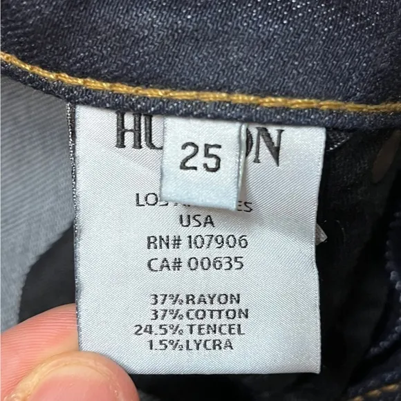 Hudson Y2K Dark Blue Denim Low Rise Flap Pocket Bootcut Jeans 25