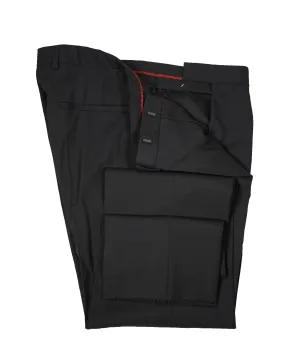 HUGO BOSS - Solid Black Slim Flat Front Dress Pants - 32W
