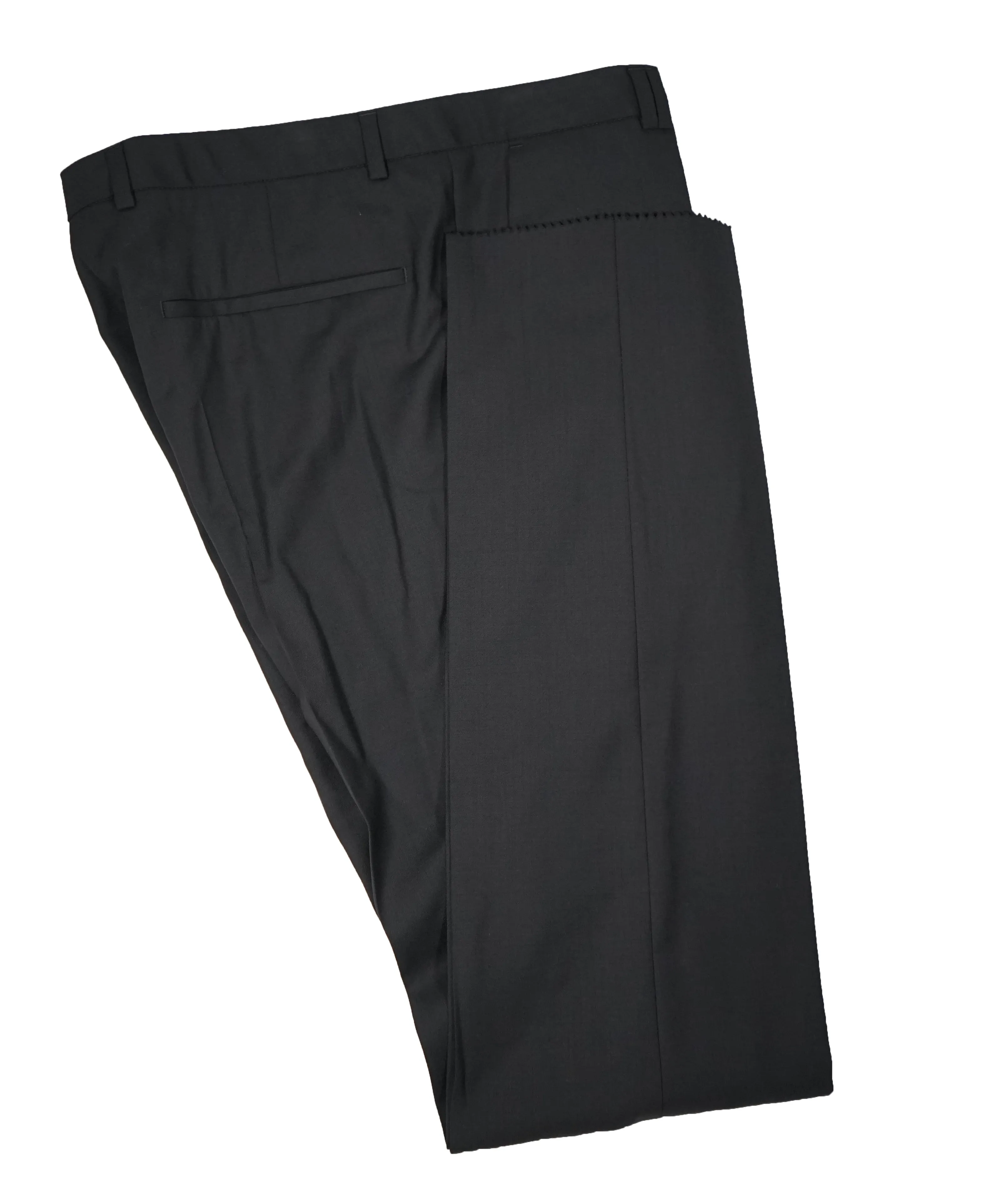 HUGO BOSS - Solid Black Slim Flat Front Dress Pants - 32W