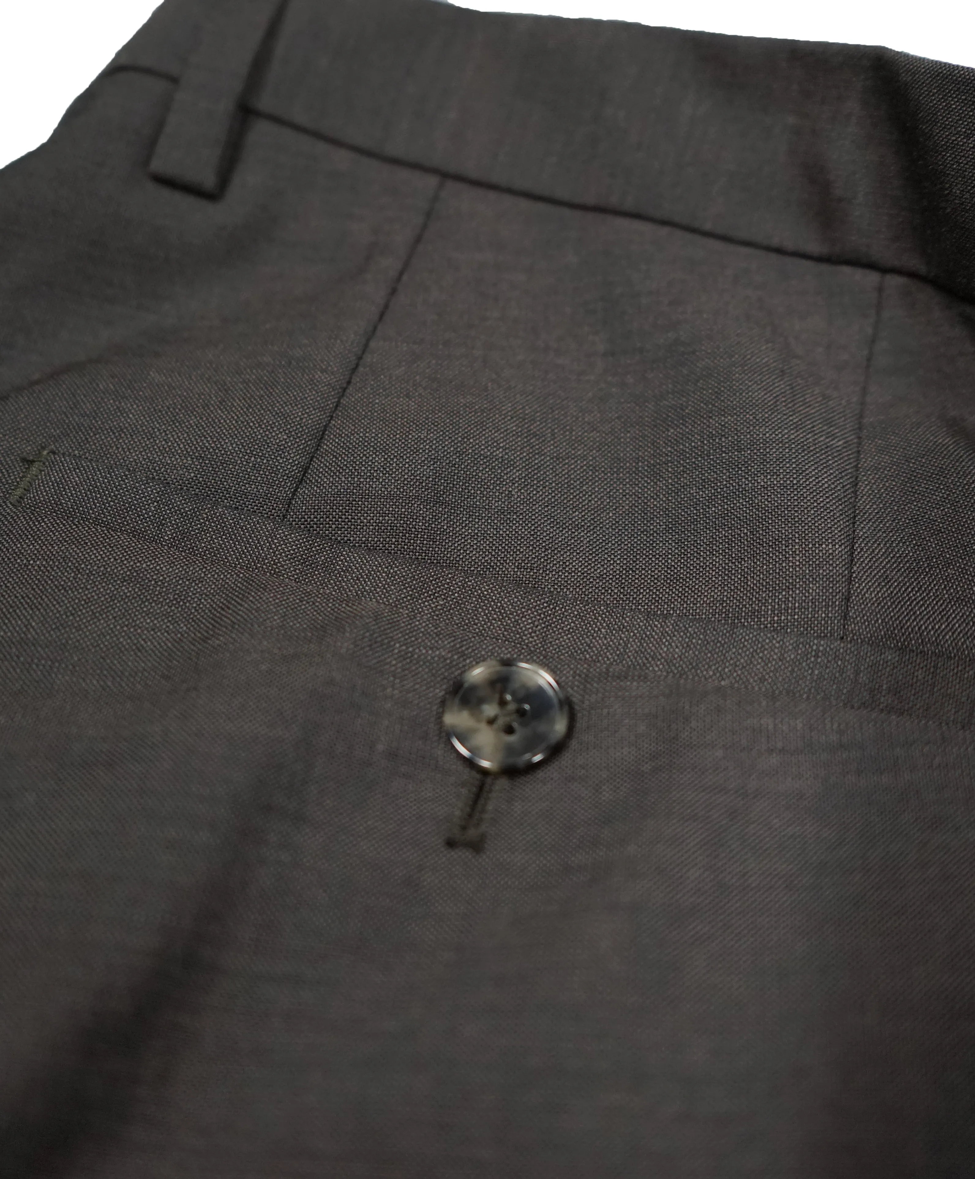HUGO BOSS - Solid Hunter Green Flat Front Dress Pants - 33W