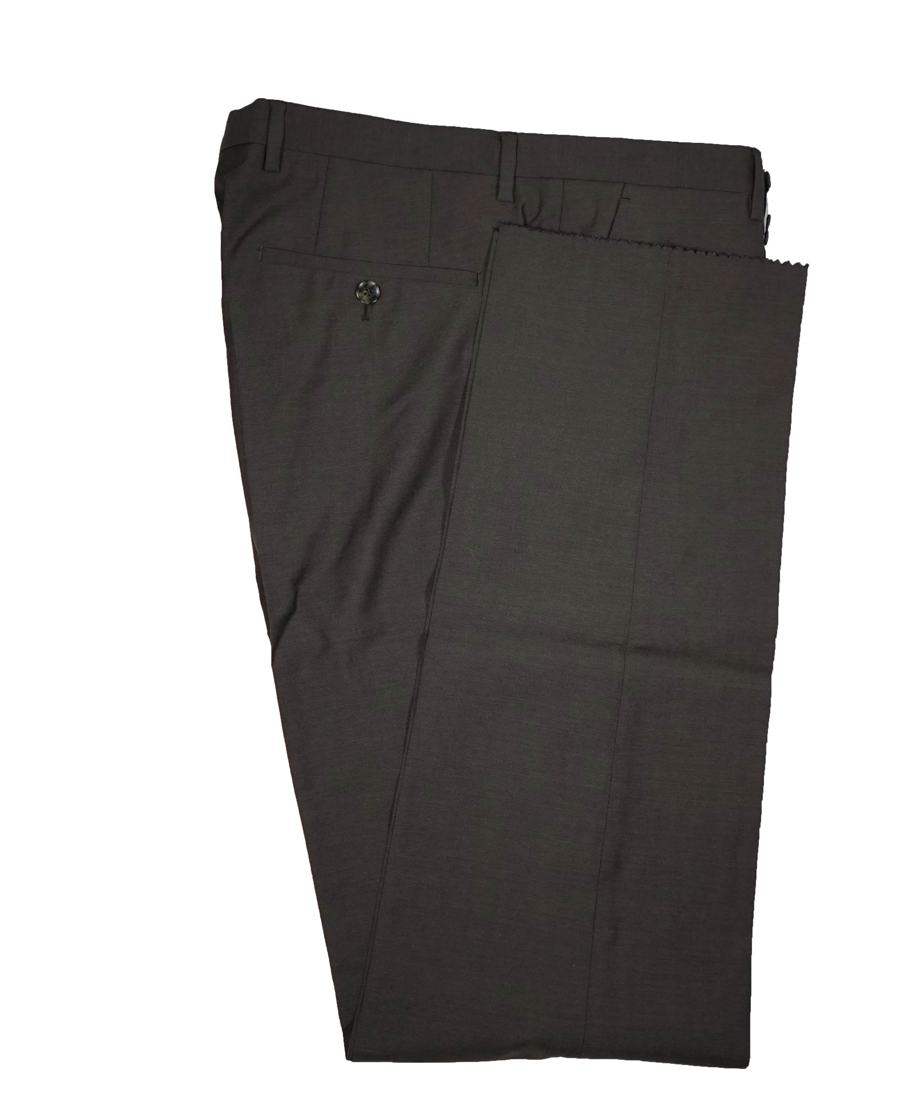 HUGO BOSS - Solid Hunter Green Flat Front Dress Pants - 33W