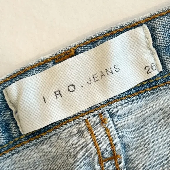 Iro Jeans Distressed Jean Shorts Light Wash Bermuda Casual Denim Size 26