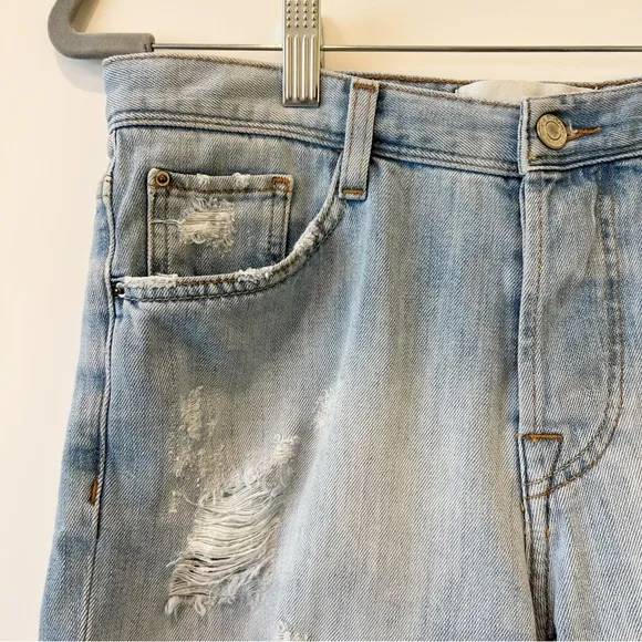Iro Jeans Distressed Jean Shorts Light Wash Bermuda Casual Denim Size 26