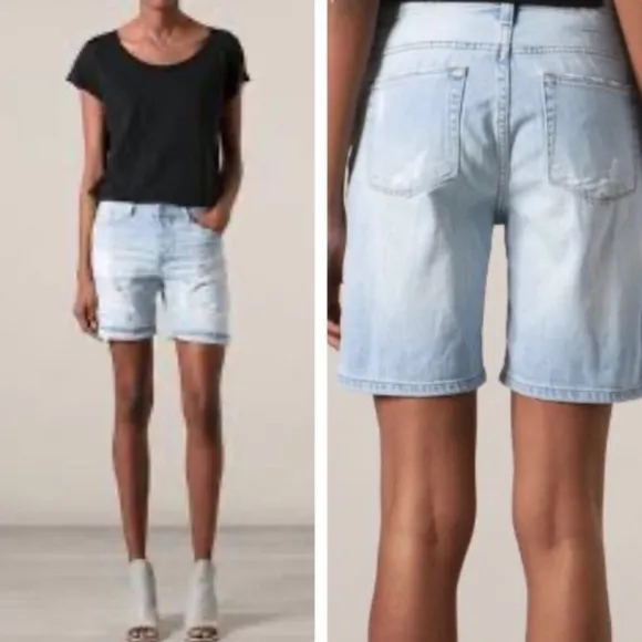 Iro Jeans Distressed Jean Shorts Light Wash Bermuda Casual Denim Size 26