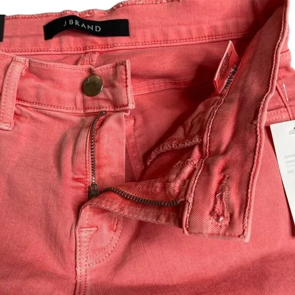J Brand Womens Selena Grapefruit Eyelets Mid Rise Crop Boot Jeans Size 25 New