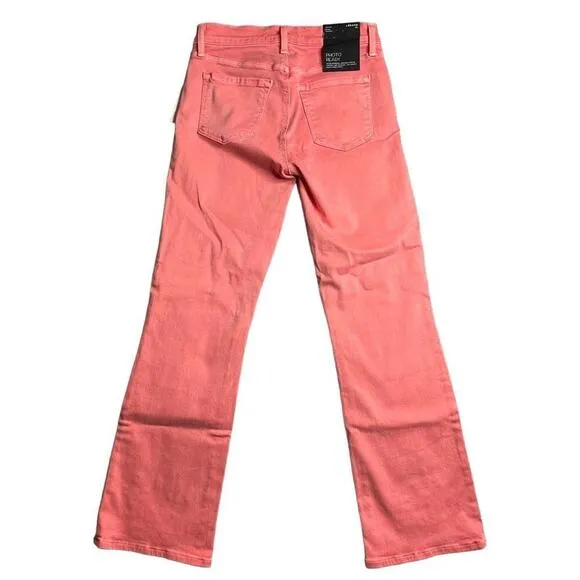 J Brand Womens Selena Grapefruit Eyelets Mid Rise Crop Boot Jeans Size 25 New