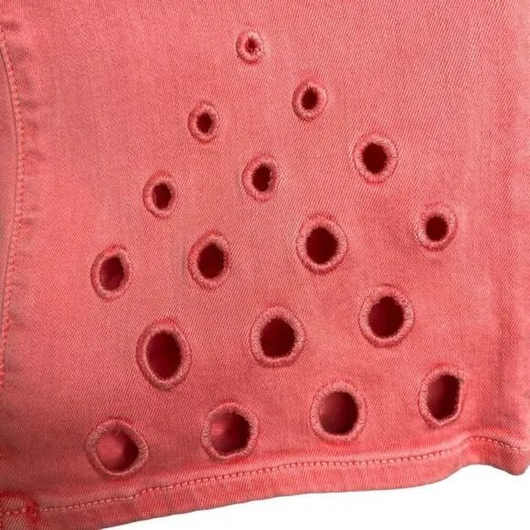 J Brand Womens Selena Grapefruit Eyelets Mid Rise Crop Boot Jeans Size 25 New