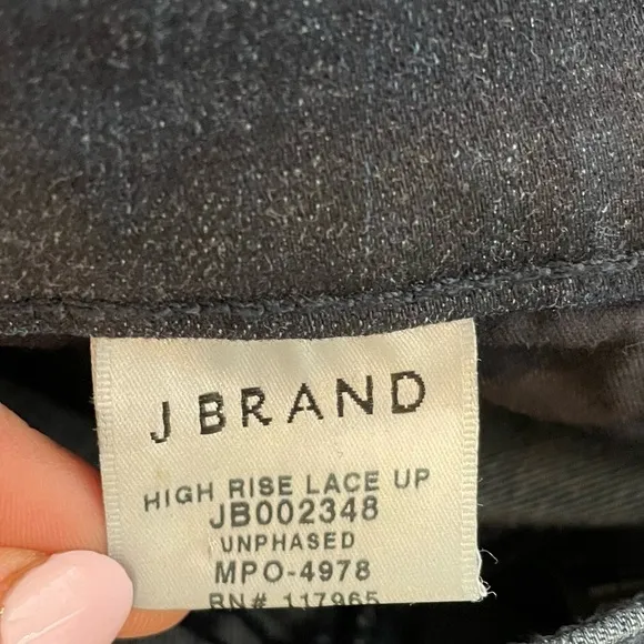 J BRAND X Steph Shep High Rise Lace-Up Skinny Jeans, Unphased, Size 24