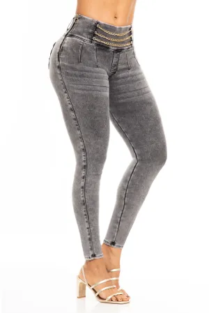 Jeans levanta cola gris 6935