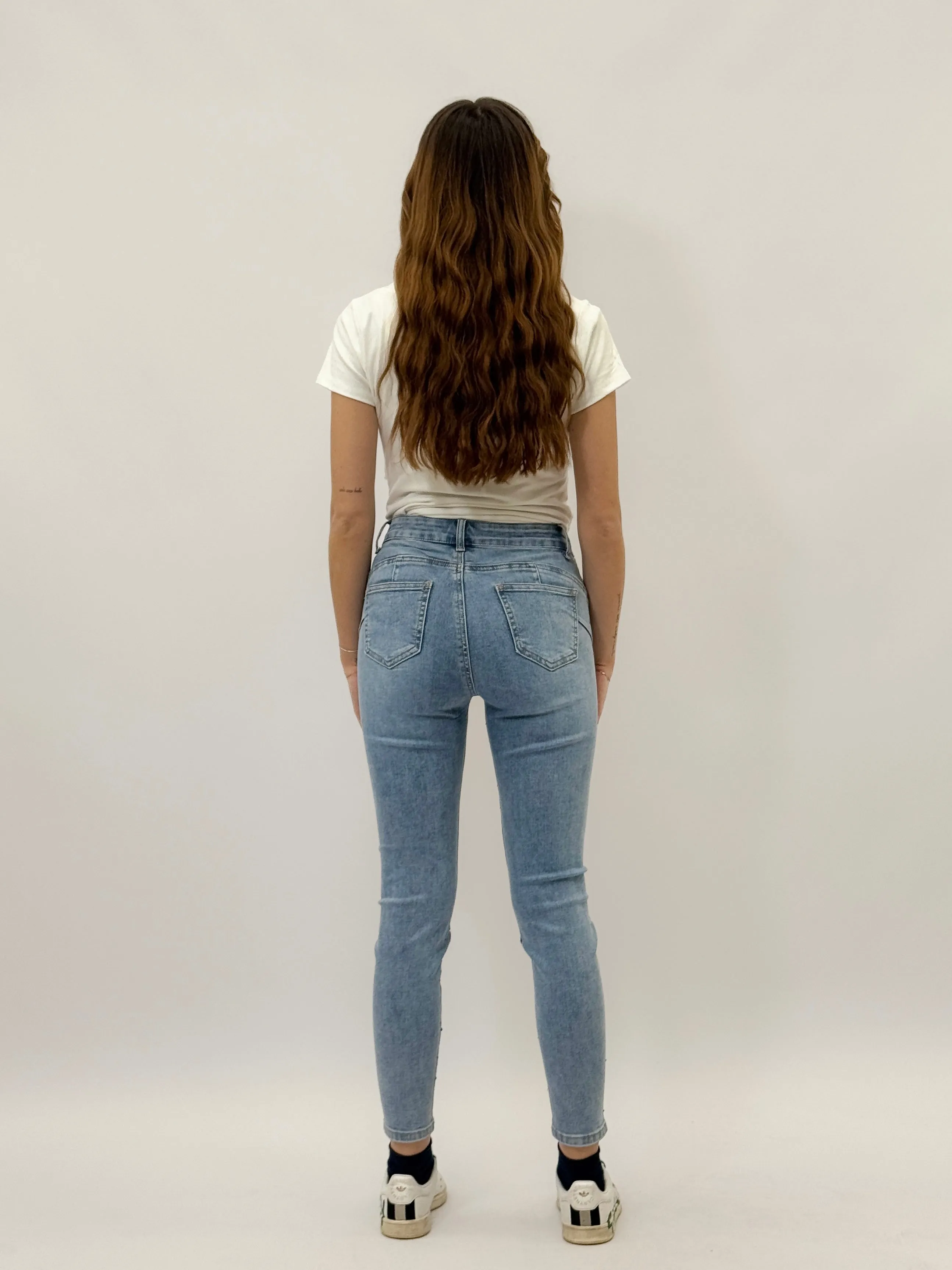 Jeans skinny con strass