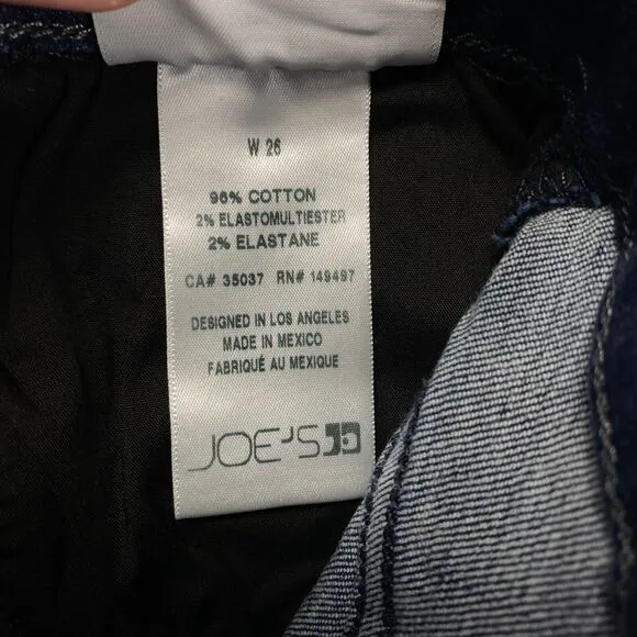 Joe's Jeans Flawless The Charlie High Rise Skinny Ankle Blue Womens 26 New $188