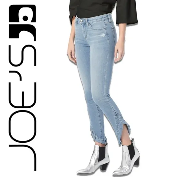 Joe’s Jeans The Icon Mid Rise Skinny Ruffle Ankle Percy