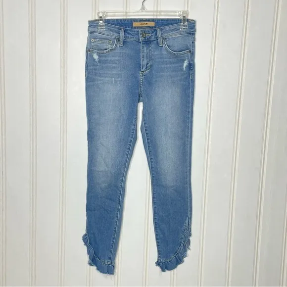 Joe’s Jeans The Icon Mid Rise Skinny Ruffle Ankle Percy