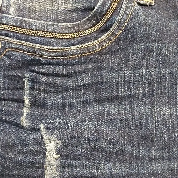 John Richmond Distressed Cropped Skinny Blue Washed Denim Jeans Sz 28 NWT
