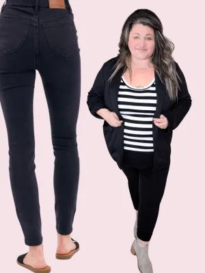 Judy Blue Black Shield Pocket Skinny Jeggings