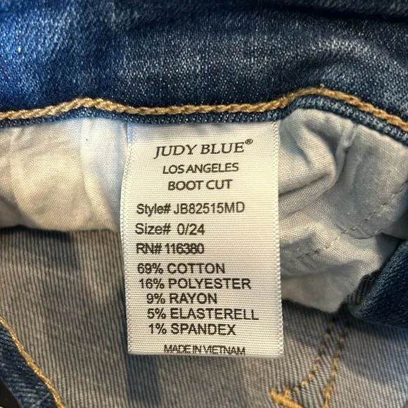 Judy Blue Bootcut jeans, no distressing, size 0/24